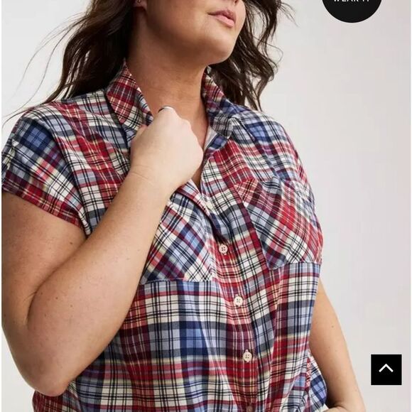 Torrid Challis Dolman Button-Up Shirt - Picture 1 of 5